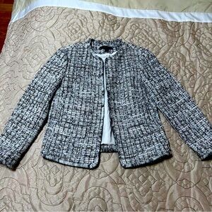 Ann Taylor Cropped Tweed Jacket Petite 00P